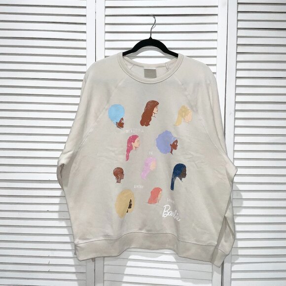 Barbie Beautiful In Every Shade Beige Crewneck Size XXL - Picture 1 of 4
